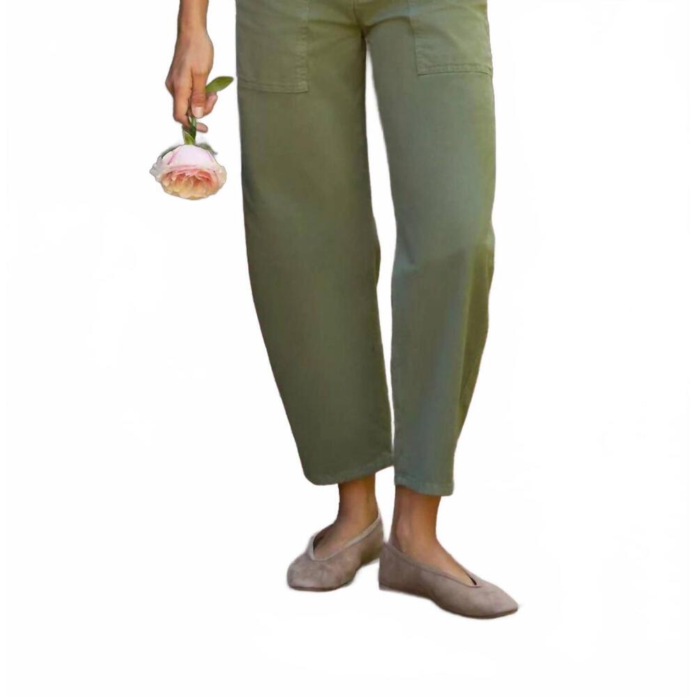 NEW FRANK & EILEEN bray everyday barrel pants in olive - Picture 1 of 5